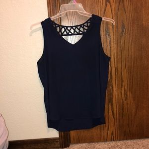 A. Byer navy tank top